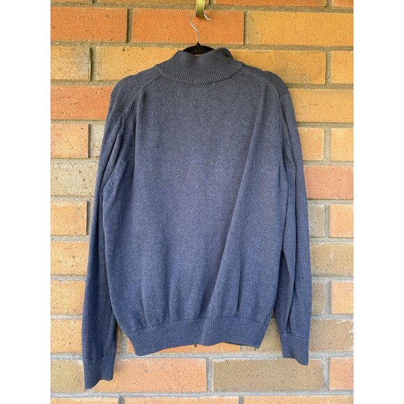 Johnston & Murphy Full Zip Sweater Knit Jacket Blue Sweatshirt Mens Size XL - Picture 2 of 15